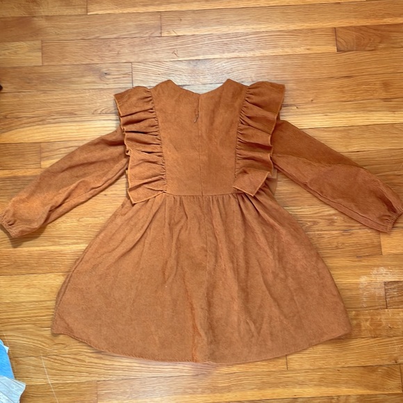 Girls blouse size 6, sheen, brown/Coco. Sweater dress with collared accent - Picture 2 of 2